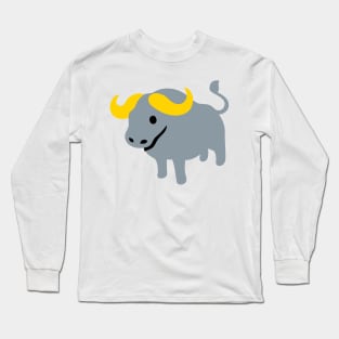 Grey Bull Icon Emoticon Long Sleeve T-Shirt